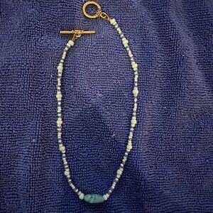 Blue beaded choker neckkace